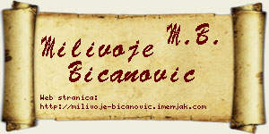 Milivoje Bicanović vizit kartica